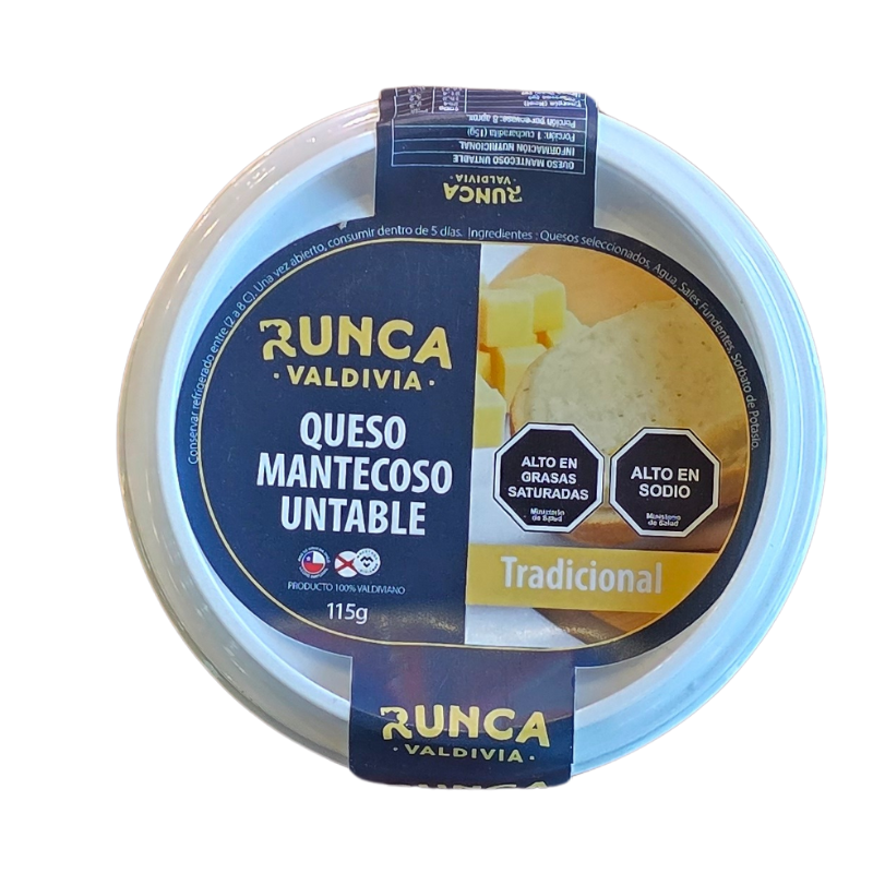 Queso Mantecoso Untable Tradicional 115g - Runca Valdivia