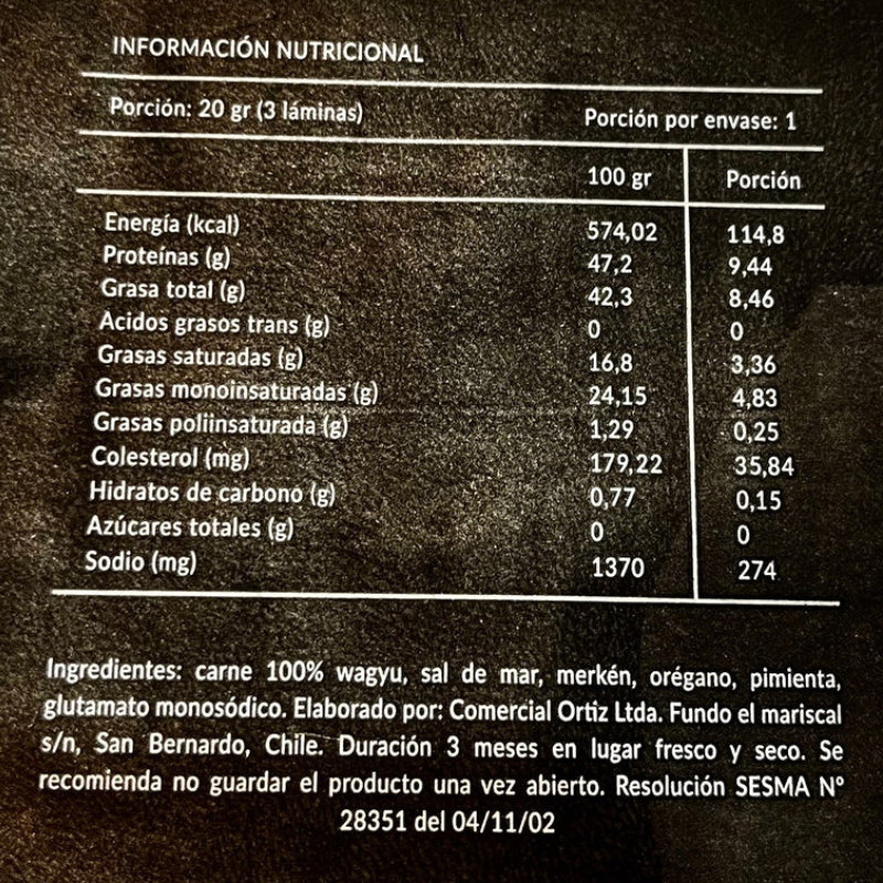 Charqui Americano Wagyu 20g - JO Charcuterie