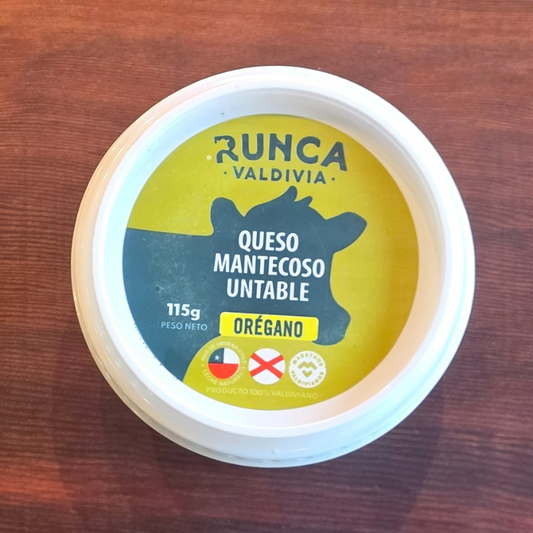 Queso Mantecoso Untable Orégano 115g - Runca Valdivia