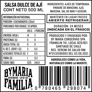 Salsa Dulce de Ají 450g - By Maria