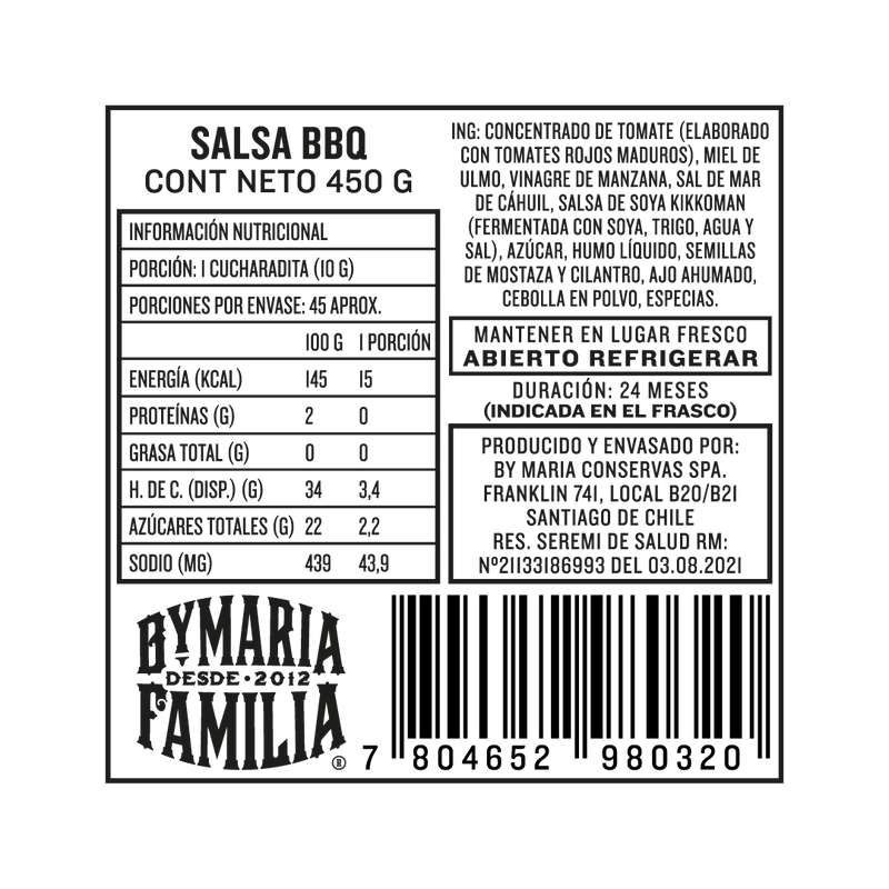 Salsa Barbecue 450g- By Maria